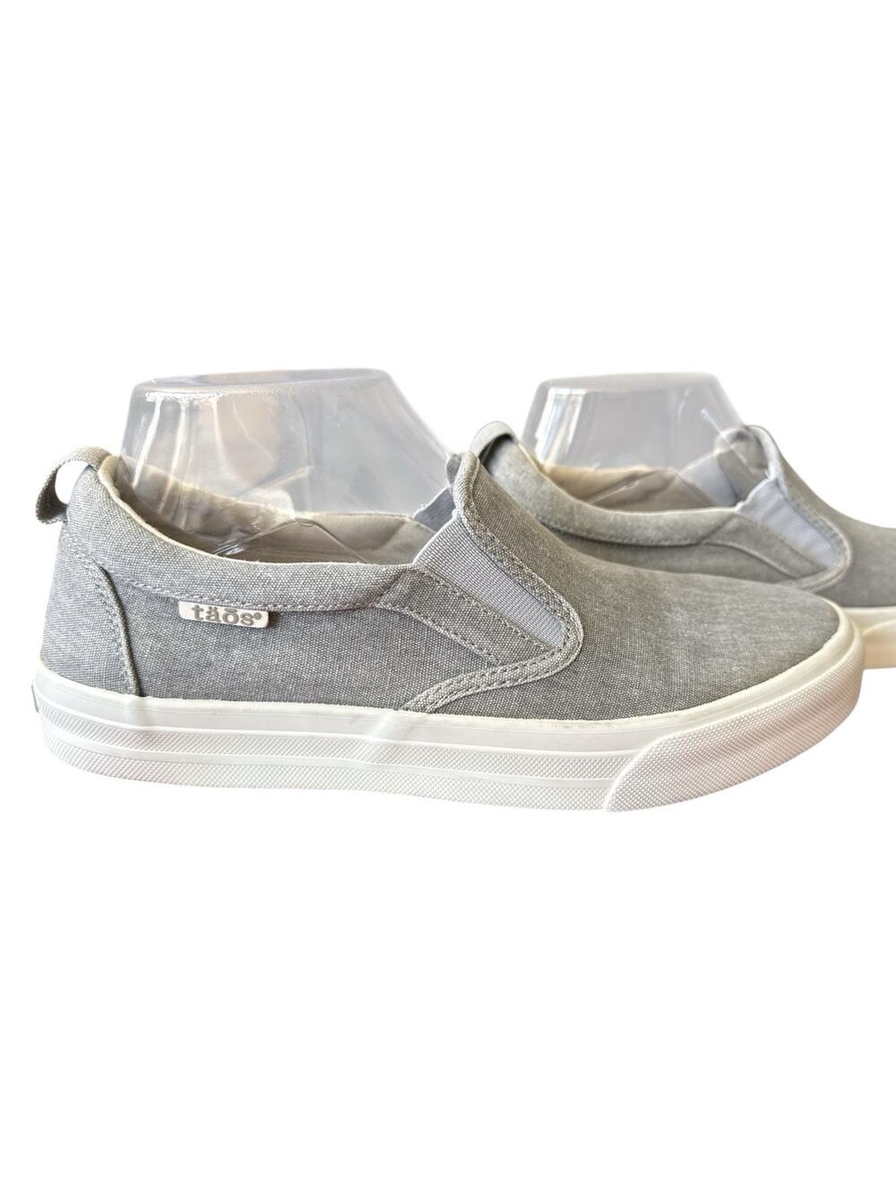 Taos Rubber Soul Grey Wash Canvas Slip On Comfort Sneaker Womens 8.5